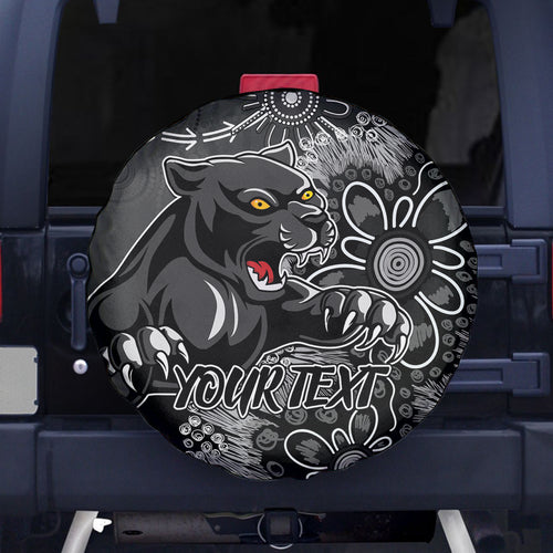 Personalised Panthers NAIDOC Week 2024 Spare Tire Cover Aboriginal Fire Burning Sparks