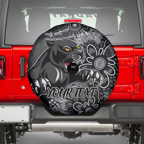 Personalised Panthers NAIDOC Week 2024 Spare Tire Cover Aboriginal Fire Burning Sparks