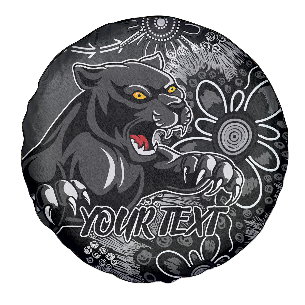 Personalised Panthers NAIDOC Week 2024 Spare Tire Cover Aboriginal Fire Burning Sparks