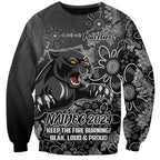 Personalised Panthers NAIDOC Week 2024 Sweatshirt Aboriginal Fire Burning Sparks