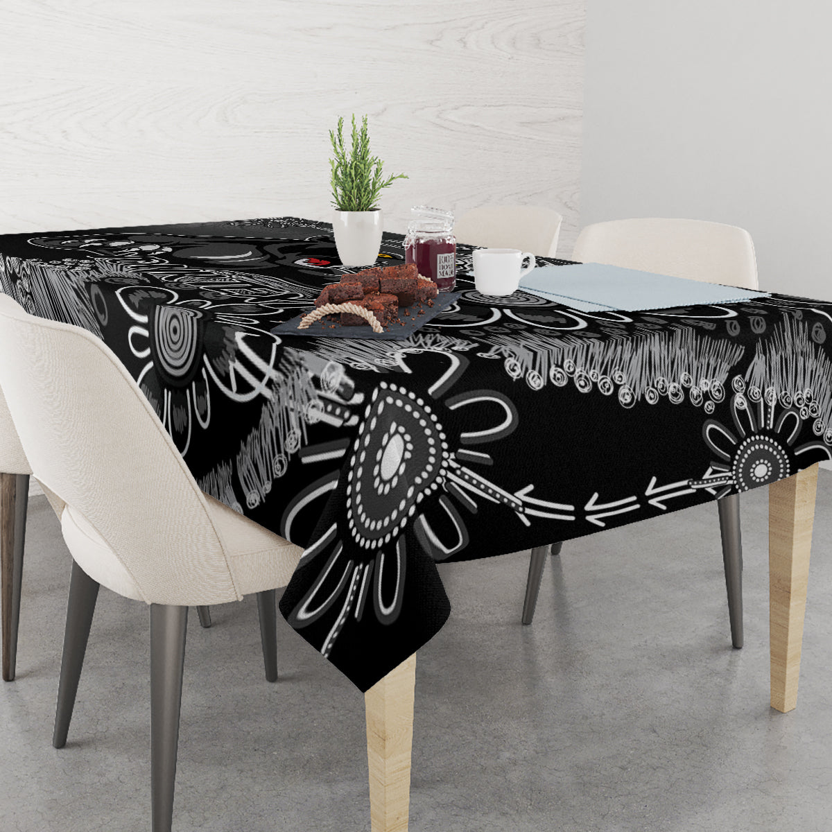 Personalised Panthers NAIDOC Week 2024 Tablecloth Aboriginal Fire Burning Sparks
