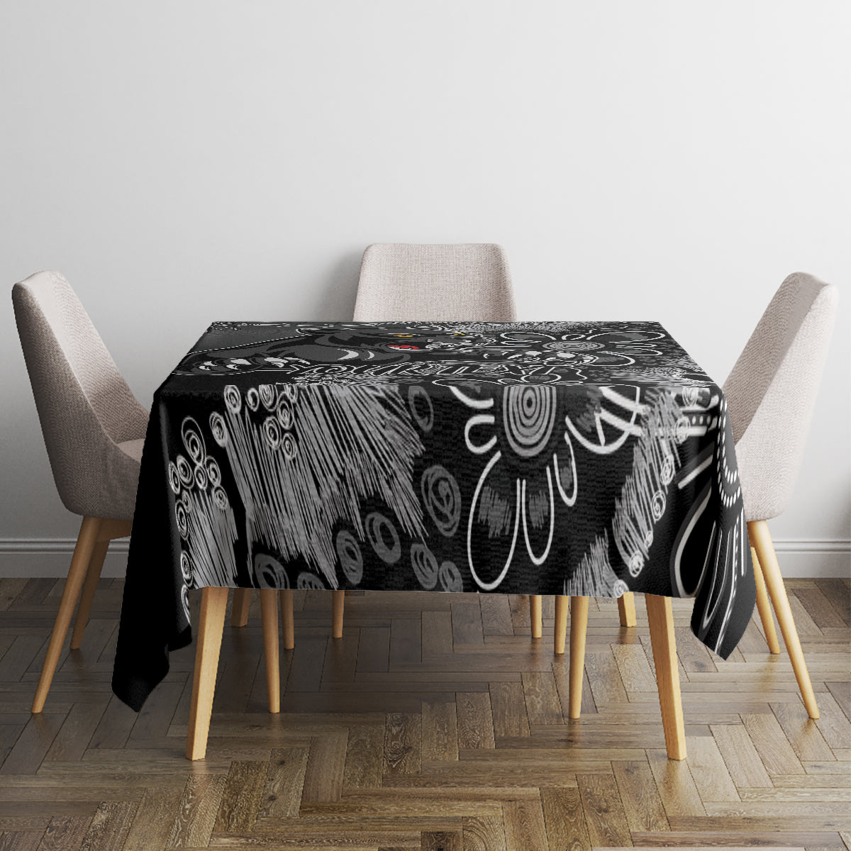 Personalised Panthers NAIDOC Week 2024 Tablecloth Aboriginal Fire Burning Sparks
