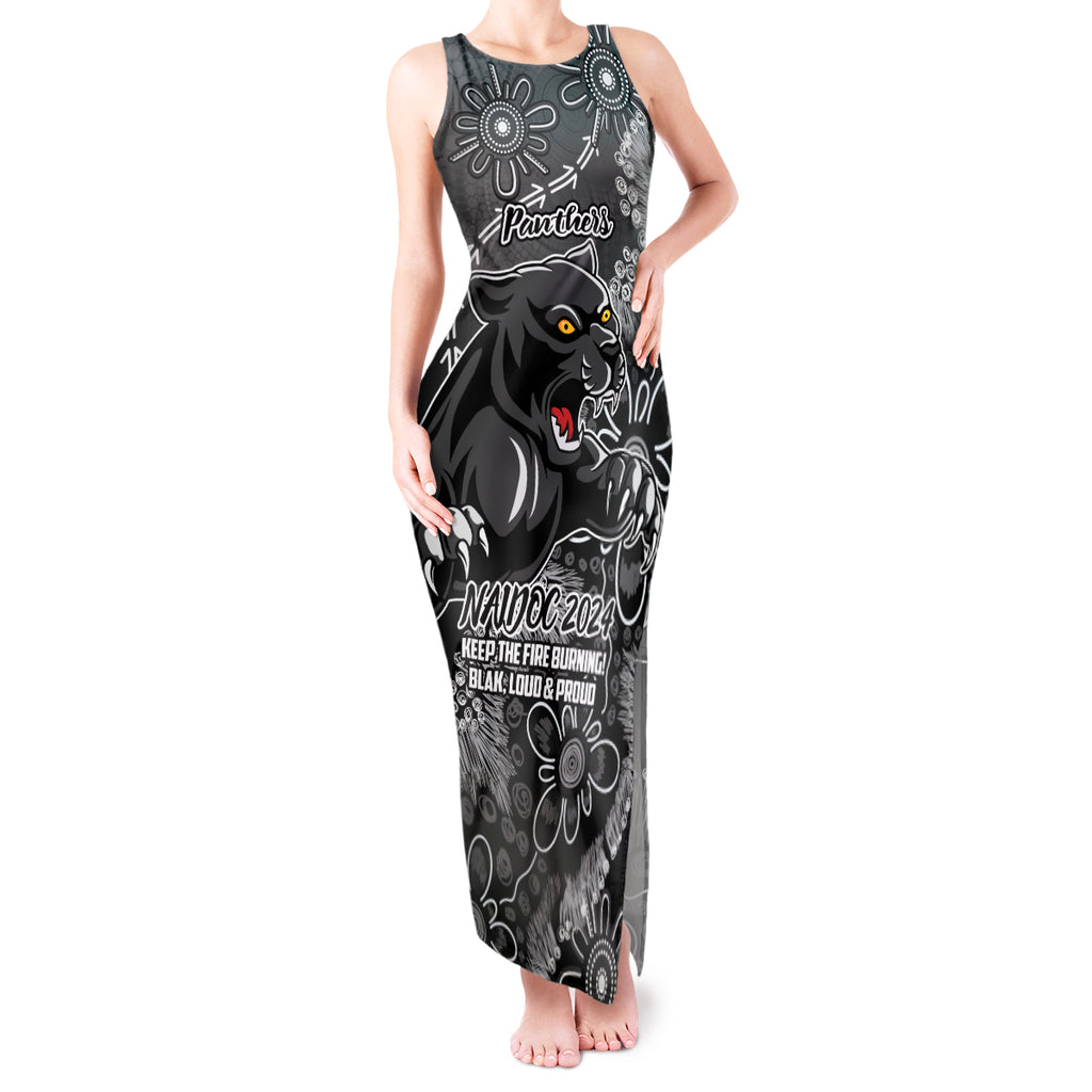 Personalised Panthers NAIDOC Week 2024 Tank Maxi Dress Aboriginal Fire Burning Sparks