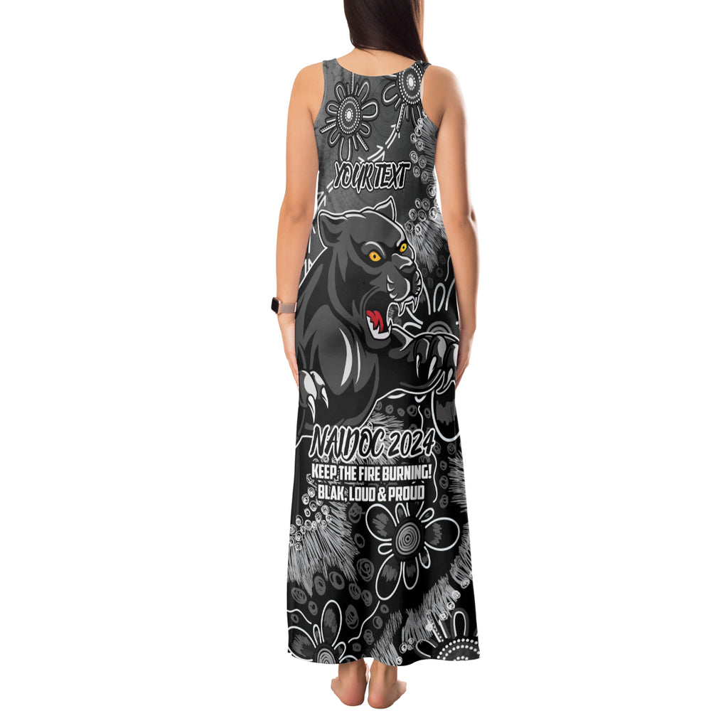 Personalised Panthers NAIDOC Week 2024 Tank Maxi Dress Aboriginal Fire Burning Sparks