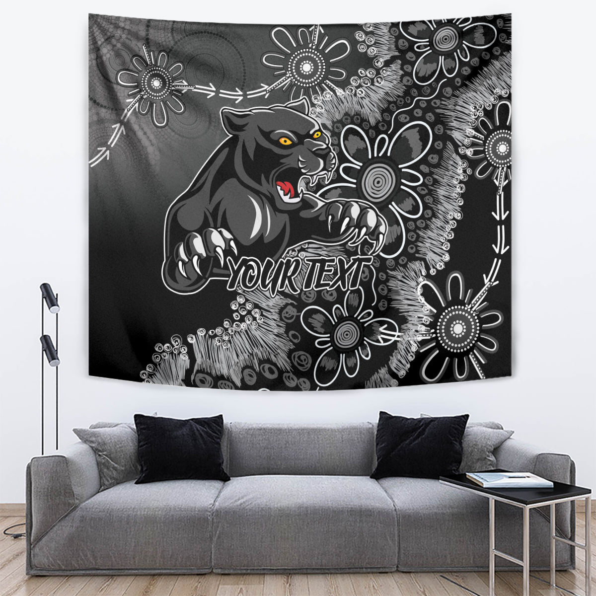 Personalised Panthers NAIDOC Week 2024 Tapestry Aboriginal Fire Burning Sparks
