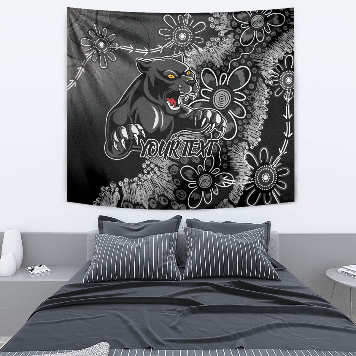 Personalised Panthers NAIDOC Week 2024 Tapestry Aboriginal Fire Burning Sparks
