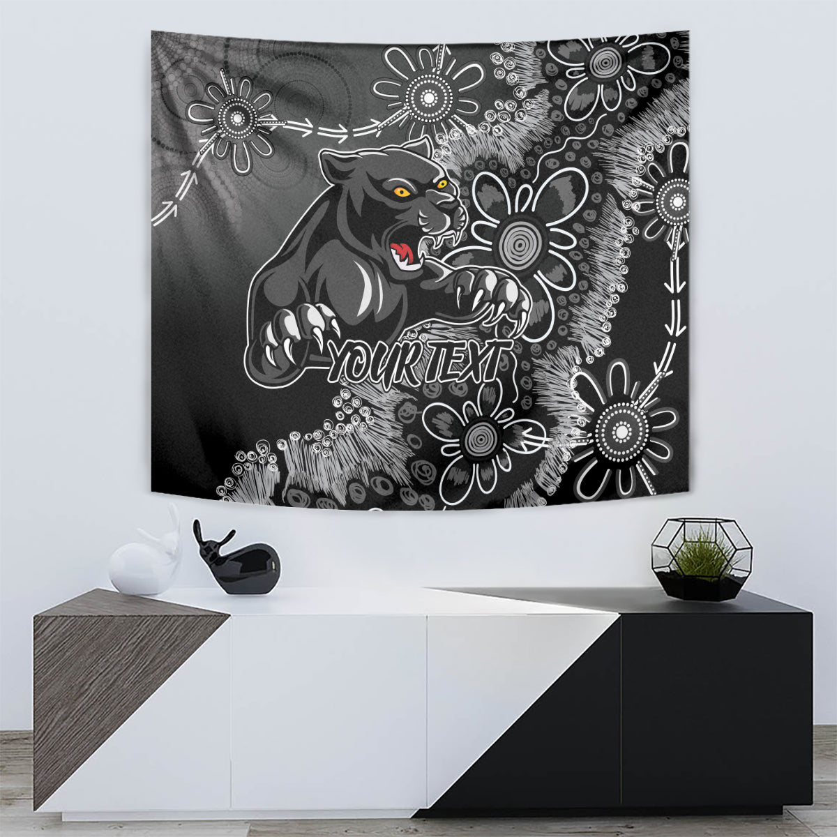 Personalised Panthers NAIDOC Week 2024 Tapestry Aboriginal Fire Burning Sparks