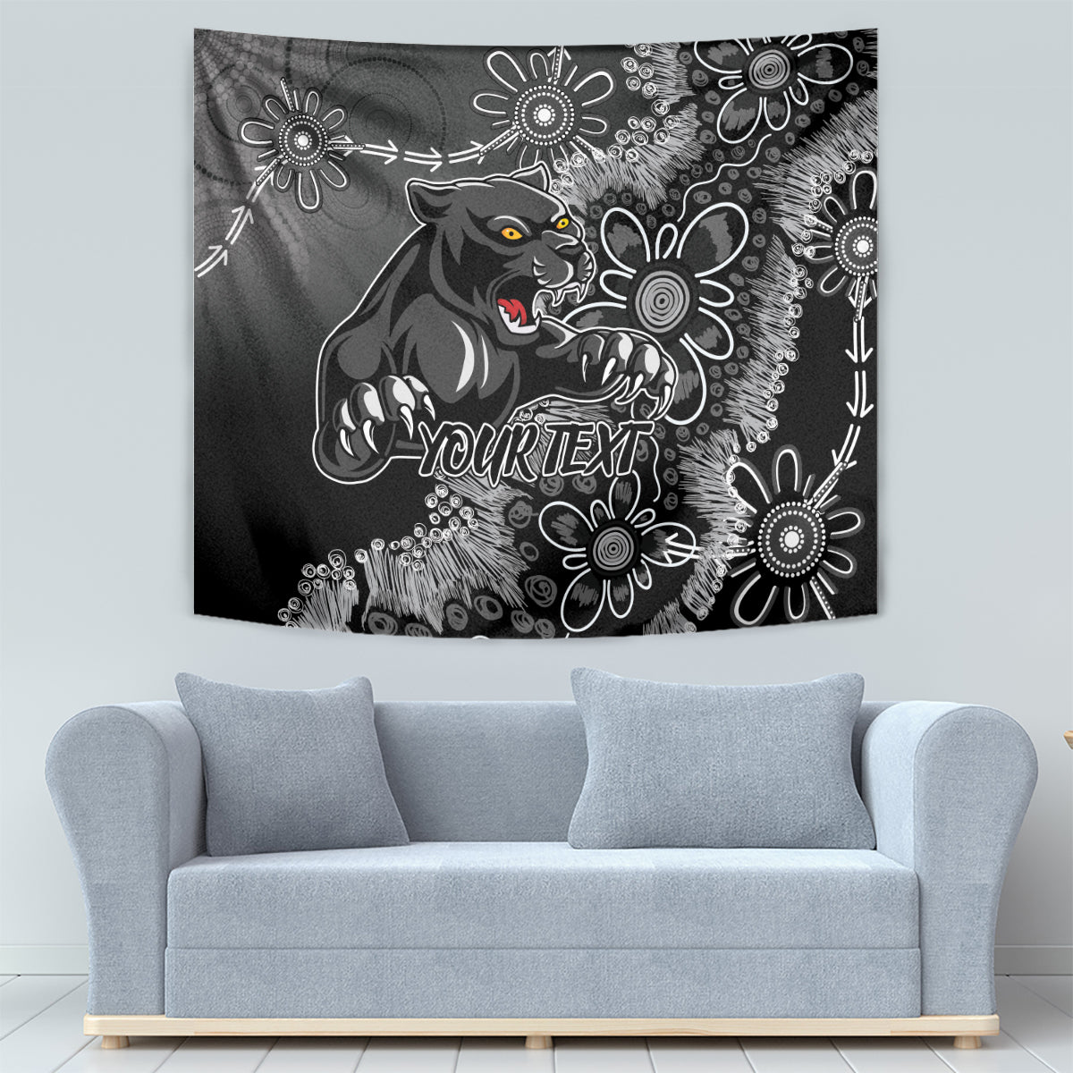 Personalised Panthers NAIDOC Week 2024 Tapestry Aboriginal Fire Burning Sparks