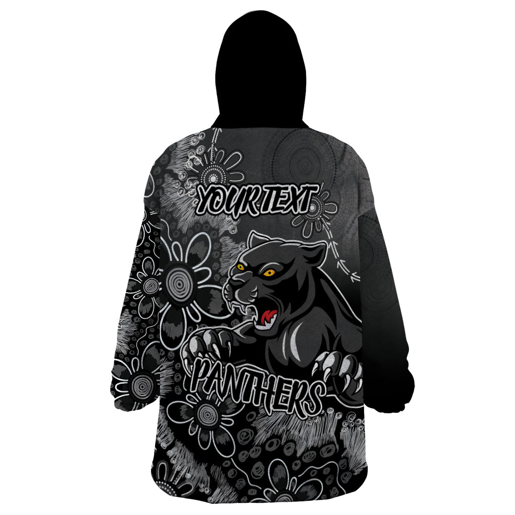 Personalised Panthers NAIDOC Week 2024 Wearable Blanket Hoodie Aboriginal Fire Burning Sparks