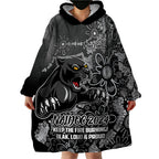 Personalised Panthers NAIDOC Week 2024 Wearable Blanket Hoodie Aboriginal Fire Burning Sparks