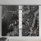 Personalised Panthers NAIDOC Week 2024 Window Curtain Aboriginal Fire Burning Sparks