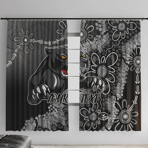 Personalised Panthers NAIDOC Week 2024 Window Curtain Aboriginal Fire Burning Sparks