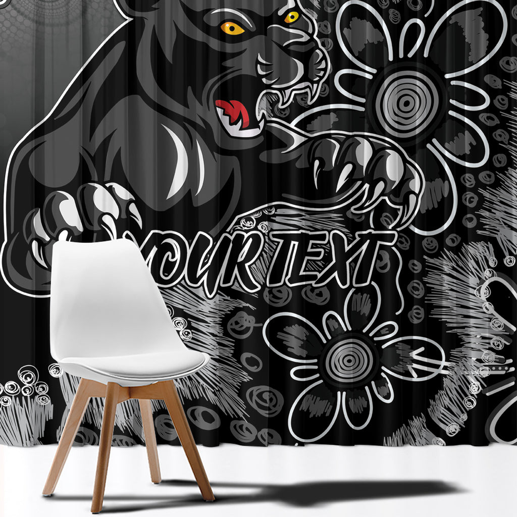 Personalised Panthers NAIDOC Week 2024 Window Curtain Aboriginal Fire Burning Sparks