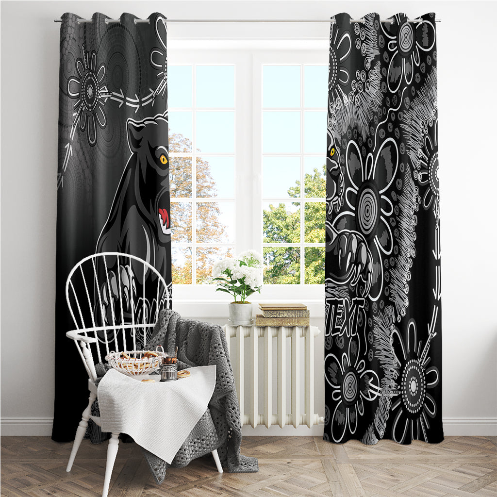 Personalised Panthers NAIDOC Week 2024 Window Curtain Aboriginal Fire Burning Sparks