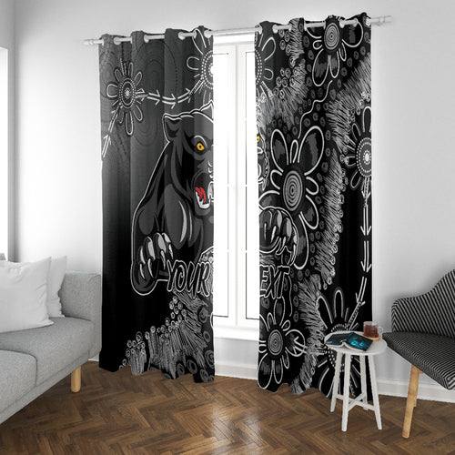 Personalised Panthers NAIDOC Week 2024 Window Curtain Aboriginal Fire Burning Sparks