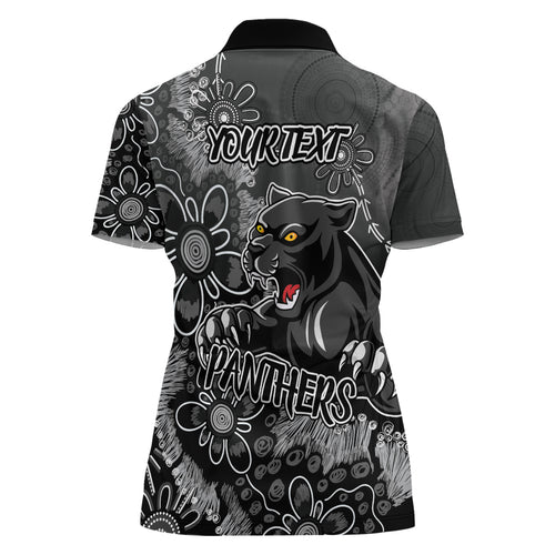 Personalised Panthers NAIDOC Week 2024 Women Polo Shirt Aboriginal Fire Burning Sparks