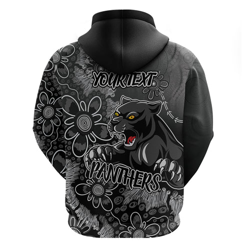 Personalised Panthers NAIDOC Week 2024 Zip Hoodie Aboriginal Fire Burning Sparks