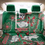Personalised Rabbitohs NAIDOC Week 2024 Back Car Seat Cover Aboriginal Fire Burning Sparks