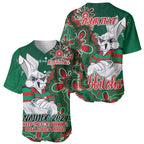 Personalised Rabbitohs NAIDOC Week 2024 Baseball Jersey Aboriginal Fire Burning Sparks