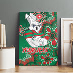 Personalised Rabbitohs NAIDOC Week 2024 Canvas Wall Art Aboriginal Fire Burning Sparks
