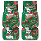 Personalised Rabbitohs NAIDOC Week 2024 Car Mats Aboriginal Fire Burning Sparks