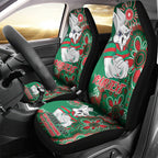Personalised Rabbitohs NAIDOC Week 2024 Car Seat Cover Aboriginal Fire Burning Sparks