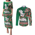 Personalised Rabbitohs NAIDOC Week 2024 Couples Matching Puletasi and Long Sleeve Button Shirt Aboriginal Fire Burning Sparks