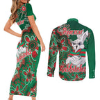 Personalised Rabbitohs NAIDOC Week 2024 Couples Matching Short Sleeve Bodycon Dress and Long Sleeve Button Shirt Aboriginal Fire Burning Sparks