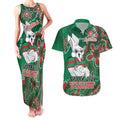 Personalised Rabbitohs NAIDOC Week 2024 Couples Matching Tank Maxi Dress and Hawaiian Shirt Aboriginal Fire Burning Sparks