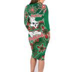 Personalised Rabbitohs NAIDOC Week 2024 Family Matching Long Sleeve Bodycon Dress and Hawaiian Shirt Aboriginal Fire Burning Sparks