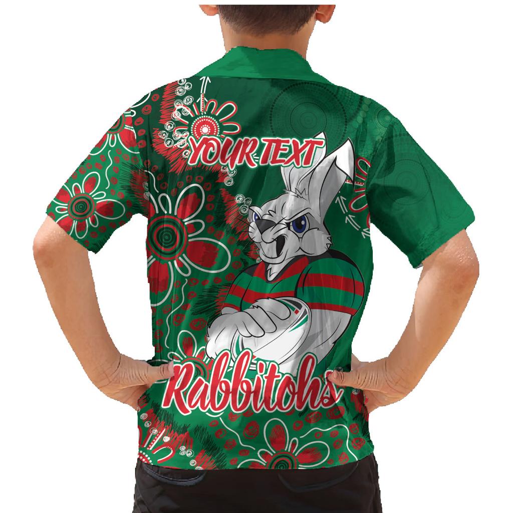 Personalised Rabbitohs NAIDOC Week 2024 Family Matching Mermaid Dress and Hawaiian Shirt Aboriginal Fire Burning Sparks