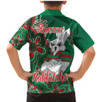 Personalised Rabbitohs NAIDOC Week 2024 Family Matching Mermaid Dress and Hawaiian Shirt Aboriginal Fire Burning Sparks