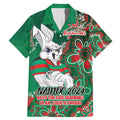 Personalised Rabbitohs NAIDOC Week 2024 Family Matching Mermaid Dress and Hawaiian Shirt Aboriginal Fire Burning Sparks
