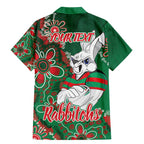 Personalised Rabbitohs NAIDOC Week 2024 Family Matching Mermaid Dress and Hawaiian Shirt Aboriginal Fire Burning Sparks