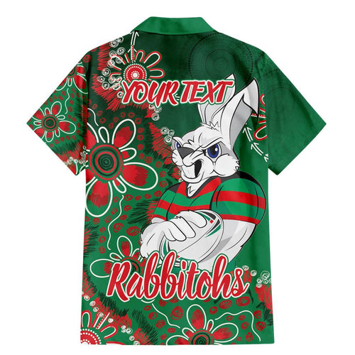 Personalised Rabbitohs NAIDOC Week 2024 Family Matching Mermaid Dress and Hawaiian Shirt Aboriginal Fire Burning Sparks
