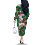 Personalised Rabbitohs NAIDOC Week 2024 Family Matching Off The Shoulder Long Sleeve Dress and Hawaiian Shirt Aboriginal Fire Burning Sparks