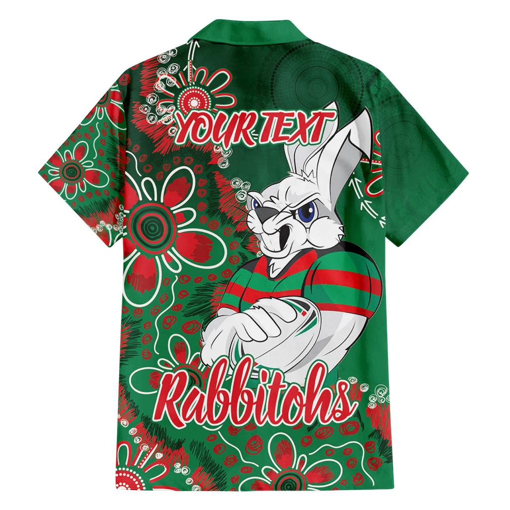 Personalised Rabbitohs NAIDOC Week 2024 Family Matching Off Shoulder Maxi Dress and Hawaiian Shirt Aboriginal Fire Burning Sparks