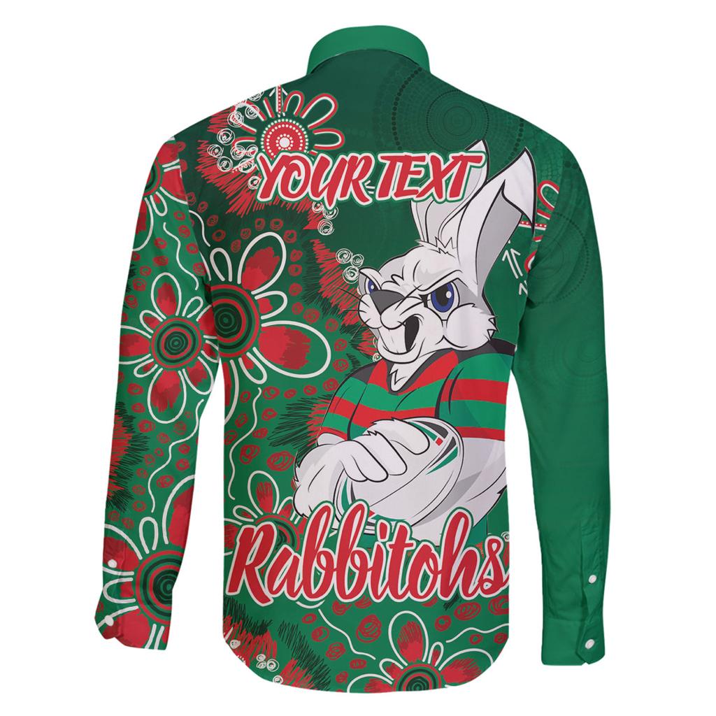Personalised Rabbitohs NAIDOC Week 2024 Family Matching Puletasi and Hawaiian Shirt Aboriginal Fire Burning Sparks