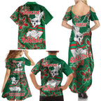 Personalised Rabbitohs NAIDOC Week 2024 Family Matching Summer Maxi Dress and Hawaiian Shirt Aboriginal Fire Burning Sparks