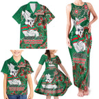 Personalised Rabbitohs NAIDOC Week 2024 Family Matching Tank Maxi Dress and Hawaiian Shirt Aboriginal Fire Burning Sparks