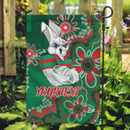 Personalised Rabbitohs NAIDOC Week 2024 Garden Flag Aboriginal Fire Burning Sparks