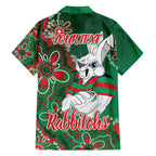 Personalised Rabbitohs NAIDOC Week 2024 Hawaiian Shirt Aboriginal Fire Burning Sparks