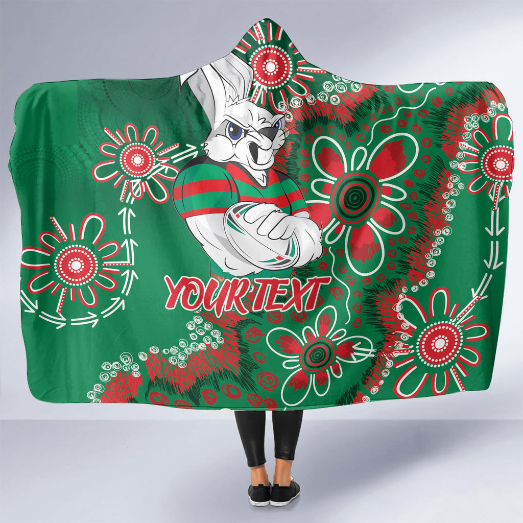 Personalised Rabbitohs NAIDOC Week 2024 Hooded Blanket Aboriginal Fire Burning Sparks