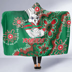 Personalised Rabbitohs NAIDOC Week 2024 Hooded Blanket Aboriginal Fire Burning Sparks