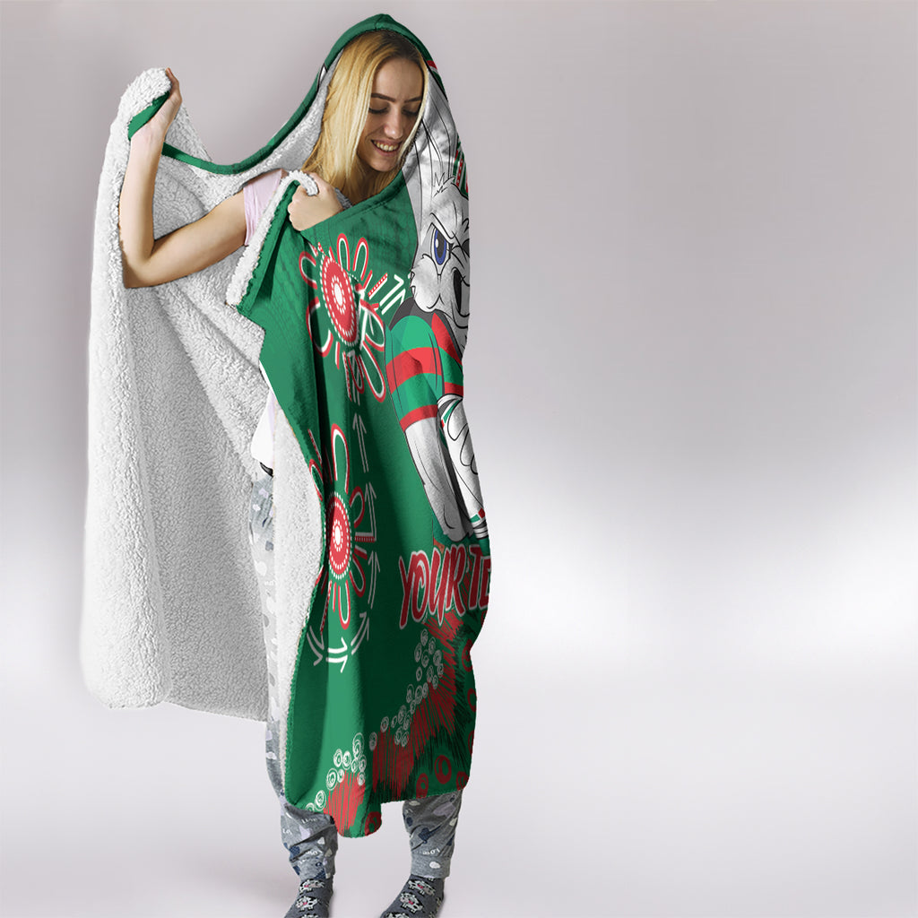 Personalised Rabbitohs NAIDOC Week 2024 Hooded Blanket Aboriginal Fire Burning Sparks
