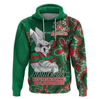 Personalised Rabbitohs NAIDOC Week 2024 Hoodie Aboriginal Fire Burning Sparks