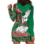 Personalised Rabbitohs NAIDOC Week 2024 Hoodie Dress Aboriginal Fire Burning Sparks