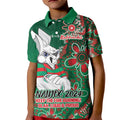 Personalised Rabbitohs NAIDOC Week 2024 Kid Polo Shirt Aboriginal Fire Burning Sparks