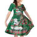 Personalised Rabbitohs NAIDOC Week 2024 Kid Short Sleeve Dress Aboriginal Fire Burning Sparks