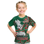 Personalised Rabbitohs NAIDOC Week 2024 Kid T Shirt Aboriginal Fire Burning Sparks